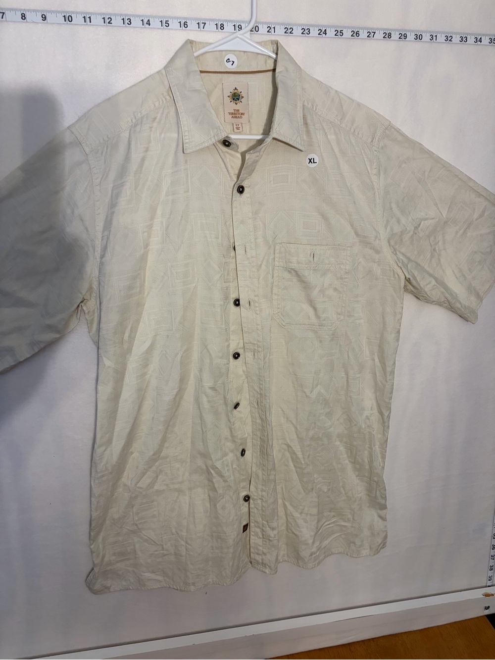 The Territory Ahead Cream Short-Sleeve Button-Down Shirt